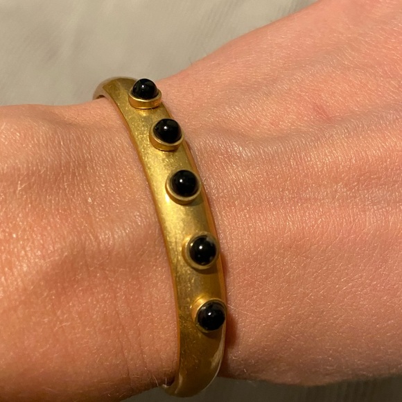 Madewell Black Stone Gold Cuff - Picture 2 of 4